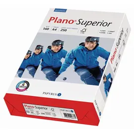 Plano Superieur, 160gr./m2, A4, weiss matt geriest  FSC zertifiziert ISO 11475, Karton zu 1250 Blatt